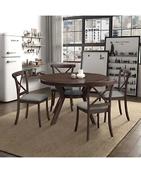 Streamdale Rubber Wood Dining Table with Trestle Base (Dark Brown)