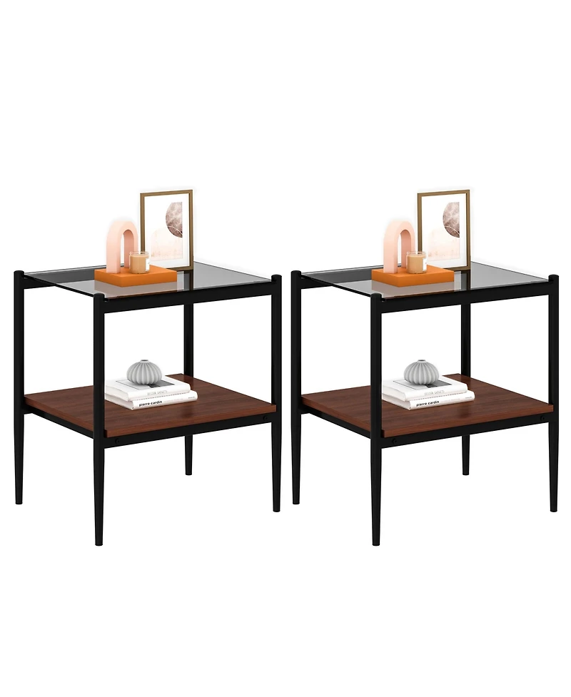 Streamdale Modern Glass Coffee & End Table Set of 3