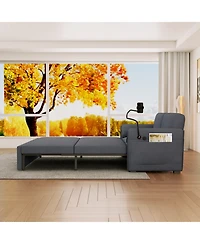 Streamdale 63" Velvet Multifunctional Sofa Bed (3-in-1)