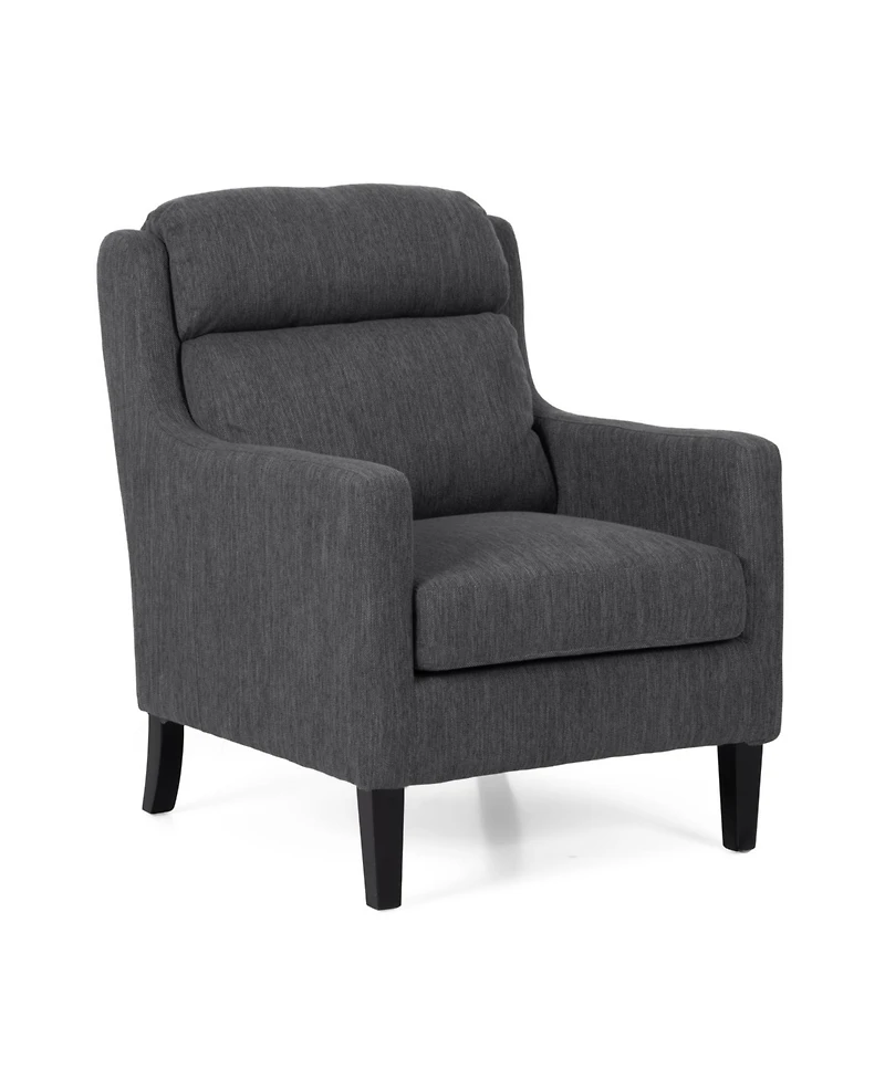 Streamdale Contemporary Club Chair with Waterfall Back and Tapered Rubberwood Legs