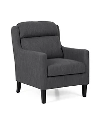 Streamdale Contemporary Club Chair with Waterfall Back and Tapered Rubberwood Legs