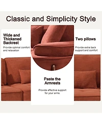 Streamdale Cozy Deep-Seated Sofa with Pillow (103")