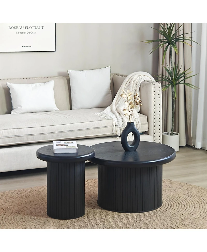 Streamdale Modern Round Coffee Table with Unique Legs