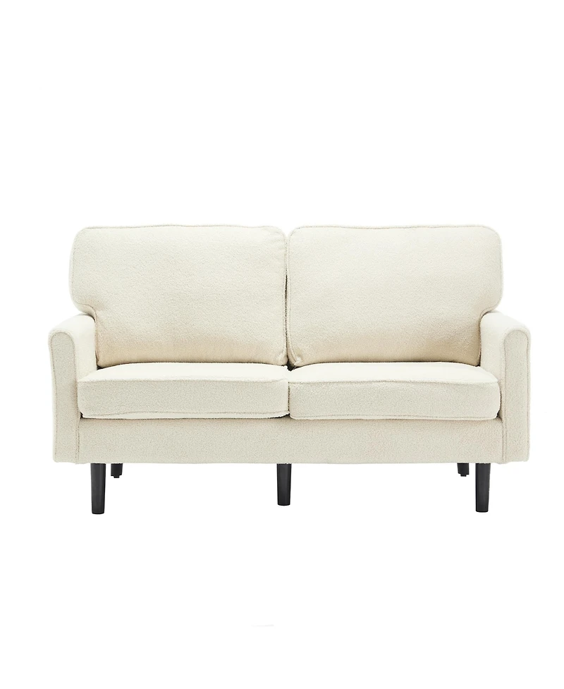 Streamdale Mid Century Modern Loveseat with Usb, Removable Covers (Beige)