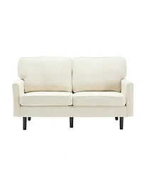 Streamdale Mid Century Modern Loveseat with Usb, Removable Covers (Beige)