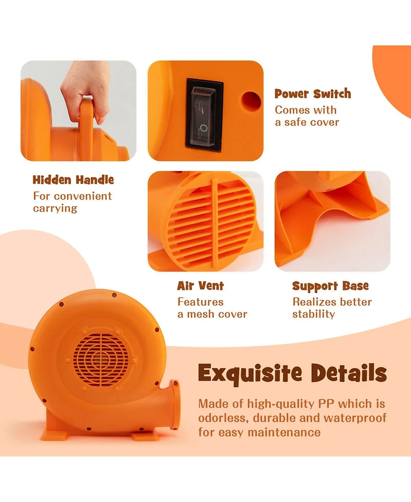 380W Air Blower (0.5HP) for Inflatables with 25 feet Wire and Gfci Plug