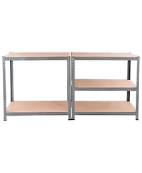 71 inch Heavy Duty Steel Adjustable 5 Level Storage Shelves-Gray