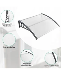48 x 40 Inch Outdoor Front Door Window Awning Door Canopy Exterior