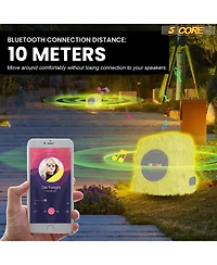 5 Core Rock Speaker Outdoor Waterproof Bluetooth Garden Speakers Solar & Usb Charging Rgb Colors for Patio Pool Home