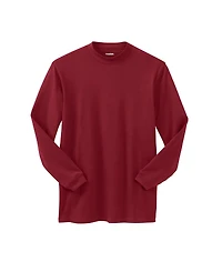 KingSize Men's Mock Turtleneck Long-Sleeve Cotton Tee