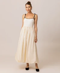 Line & Dot Women's Jules Mixed-Media Maxi Dress