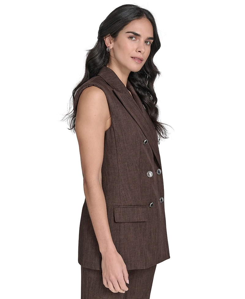Calvin Klein Women's Double-Breasted Textured Vest
