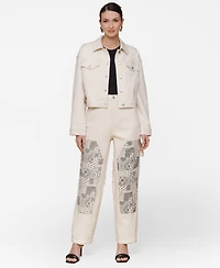 Avec Les Filles Women's Heart Inset Trucker Jacket