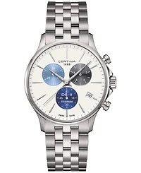Certina Men's Swiss Chronograph Ds-8 Silver-Tone Titanium Bracelet Watch 41mm