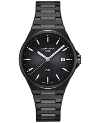 Certina Men's Swiss Ds-7 Black-Tone Stainless Steel Bracelet Watch 39mm