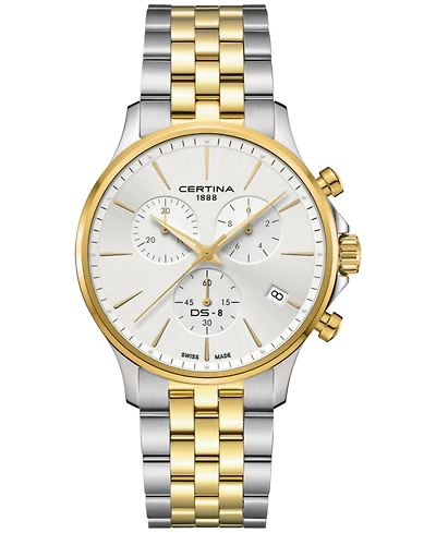 Certina Men's Swiss Chronograph Ds-8 Two-Tone Stainless Steel Bracelet Watch 41mm