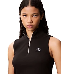 Calvin Klein Jeans Women's Sleeveless Quarter Zip Top