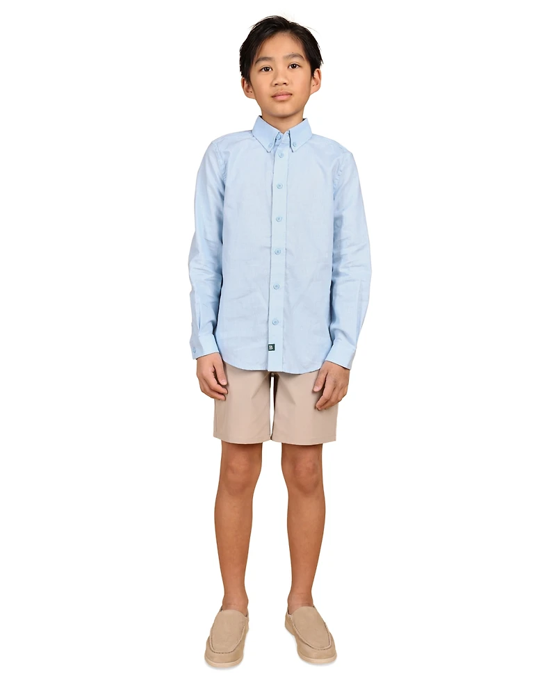 B By Brooks Brothers Big Boys Long Sleeve Oxford Shirt