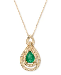 Sapphire (1-1/4 ct. t.w.) & Diamond (1/4 18" Pendant Necklace 14k White Gold (Also available Tanzanite, Emerald and Ruby)