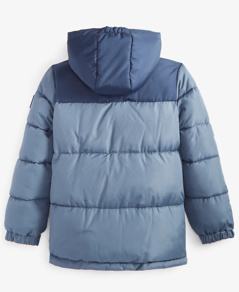 Reebok Big Boys Contrast Yoke Promo Long Sleeve Puffer Jacket