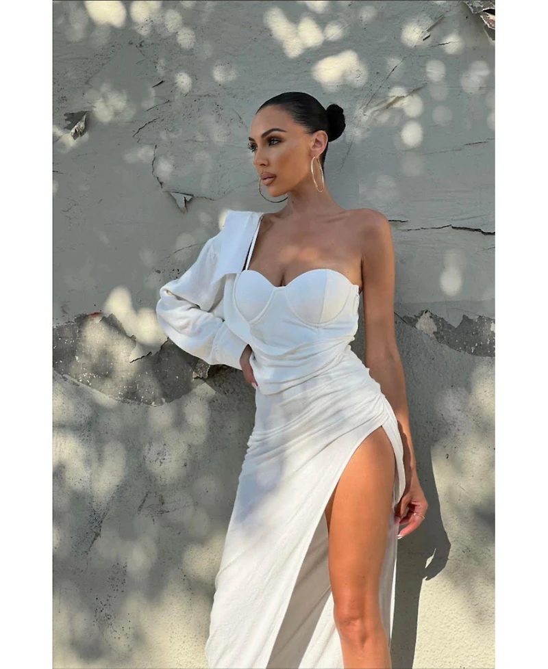 Jluxlabel Women's Evita Linen Draped Dress