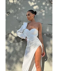 Jluxlabel Women's Evita Linen Draped Dress