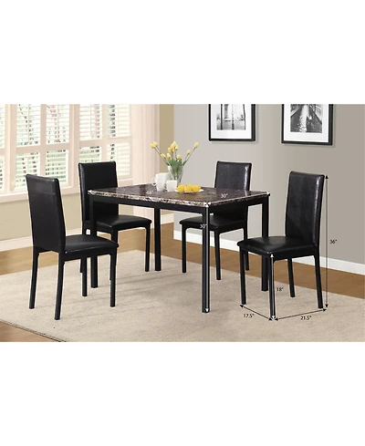 Streamdale Furniture Citico 5-Piece Metal Dinette Set with Laminated Faux Marble Top