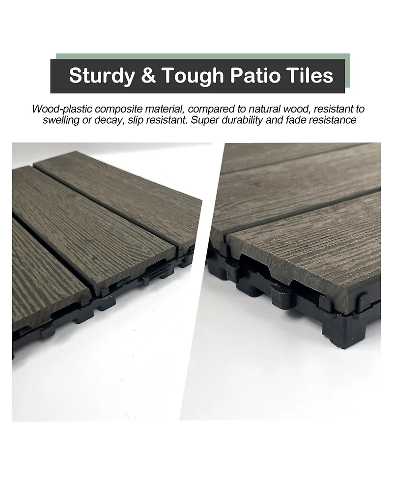 Streamdale Interlocking Wpc Deck Tiles (20pcs)
