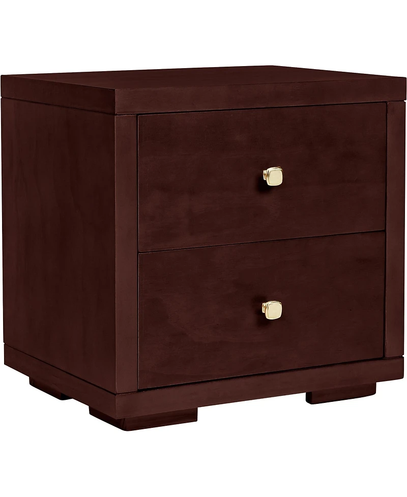 Wooden 2-Drawer Nightstand – Solid and Composite Wood Construction