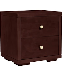 Wooden 2-Drawer Nightstand – Solid and Composite Wood Construction