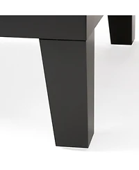 Streamdale Elegant Storage Ottoman Brown Leather, Slide-Out Drawer, Hardwood Legs