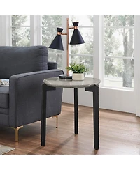 Streamdale Modern Round Coffee Table with Imitation Marble Top