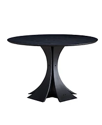 Streamdale Furniture47.24" Round Modern Style Mdf Wood Dining Table in Black Suitable for Kitchen, Living Room, Cafe, Milk Tea Shop