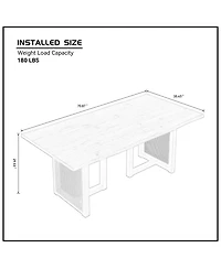 Streamdale 70.87" Rectangular Waves Dining Table (6-Person)