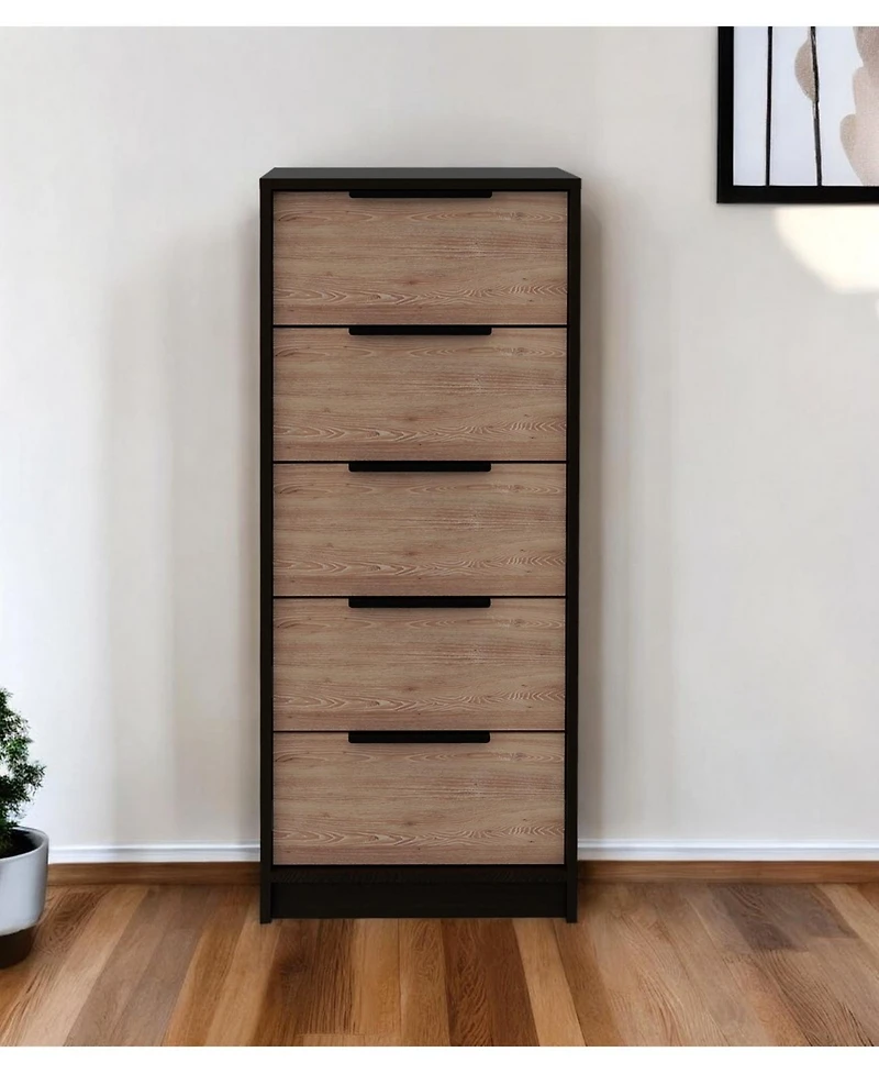 Five Drawer Standard Chest for Bedroom Storage and Clothes Organization