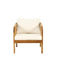 Streamdale Acacia & Wicker Outdoor Club Chair, Soft Cushion, Brown & Beige