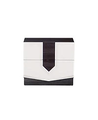 Wooden Two-Drawer Nightstand with Elegant Storage