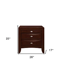 Charming Wood Nightstand with Three Drawers for Bedroom