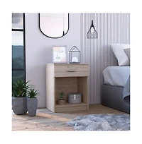 Faux Wood One Drawer Nightstand for Guest Room or Apartment Bedrooms