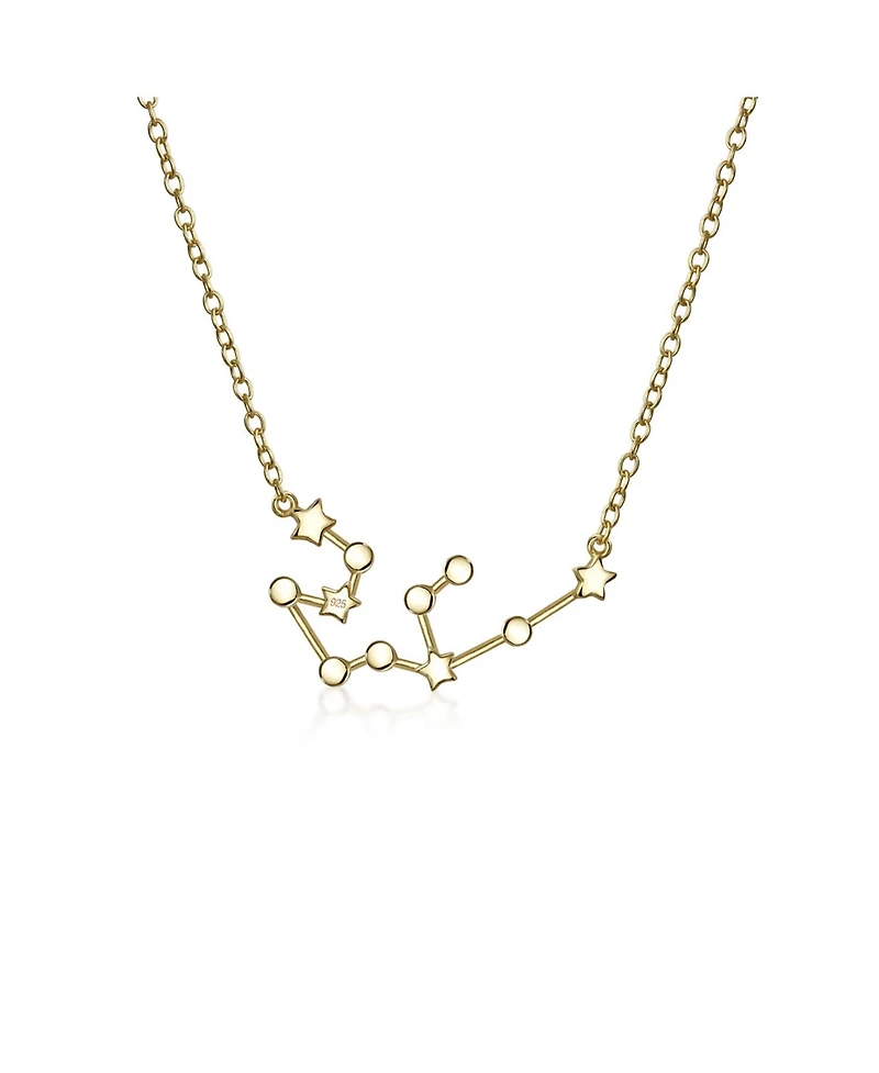 Bling Jewelry Delicate Celestial Astrology Zodiac Aquarius Constellation Stars Necklace Gold Plated Sterling Silver