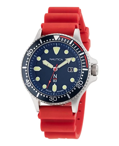 Nautica Men's Analog Red Polyurethane Watch, 43mm