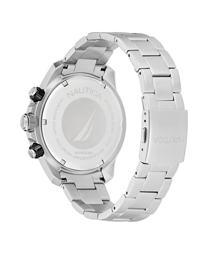 Nautica Men's Analog Silver-Tone Stainless Steel Watch Set