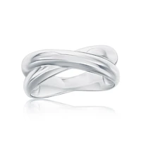 Sterling Silver, Polished Puffed 'X' Design Ring