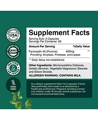 Pancreatic Digestive | Enzymes for Digestive Health, Protease Amylase & Lipase Enzymes for Digestion | 120ct