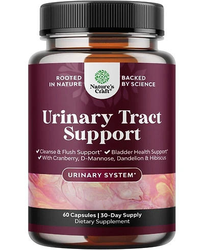 Urinary Tract Support Supplement | High Potency D-Mannose | with Cranberry Juice Powder & Dandelion for Urinary Tract Health |60ct