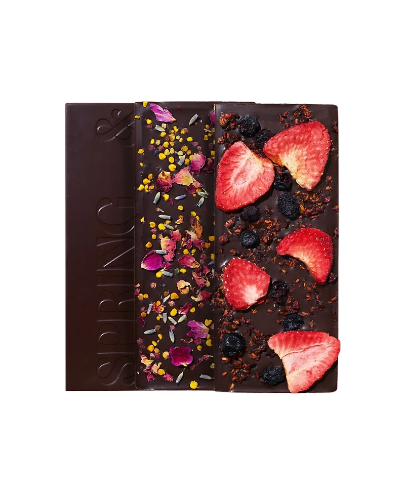 Spring & Mulberry Garden Party Collection Date-Sweetened Dark Chocolate Bar Gift Set, 3-Pack