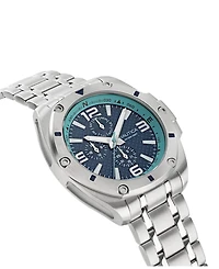 Nautica Men's Analog Silver-Tone Stainless Steel Watch, 44mm