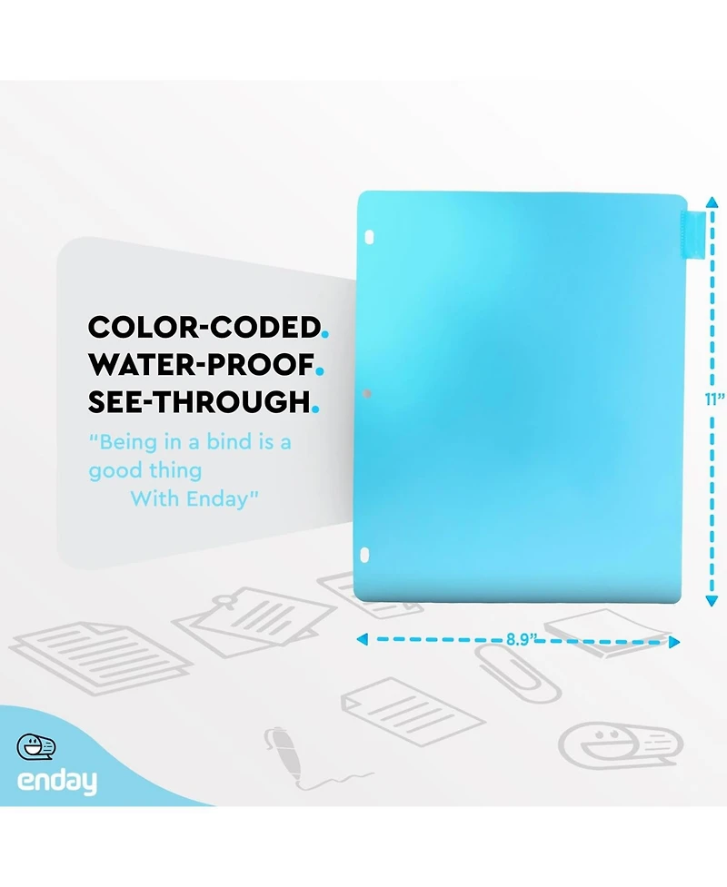 Binder Dividers with Tabs, 8 for 3 Ring Standard Index Folder Dividers, Plastic Multicolor White Insertable Tabs –