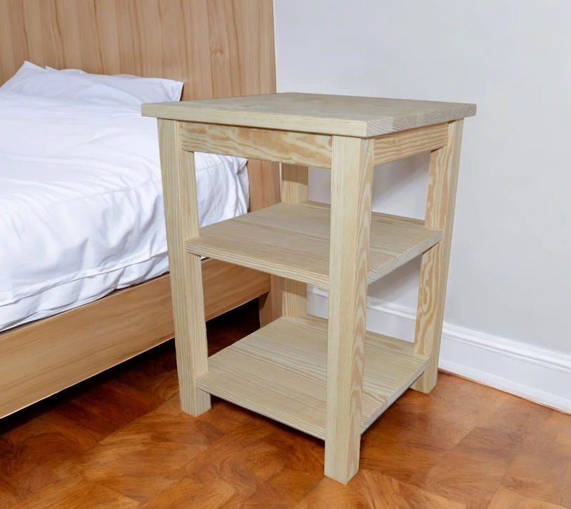 Solid Wood Nightstand for Bedroom Storage and Bedside Organization