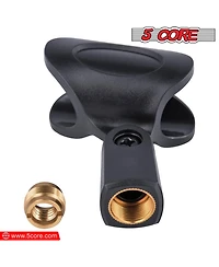 5 Core Microphone Clip Holder 2 Pieces with Screw Adapters 5/8 to 3/8 Inch